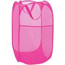 1er-/2er-/3er-Pack Deluxe Wäschekorb aus robustem Netzgewebe mit Seitentasche für Waschküche, Badezimmer, Kinderzimmer, Studentenwohnheim oder