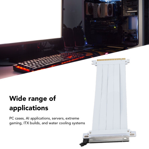 PCIe 5.0 X16 Riser Cable, 128Gbps High Speed GPU Extension For Water Cooling Gaming 2