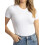 Γυναικεία T-shirt Basic με μαλακό, κοντομάνικο τοπ και στρογγυλή λαιμόκοψη 1