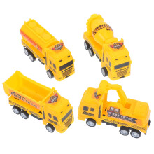 4-teiliges Set kleiner LKW-Modellfahrzeuge für Kinder in Gelb – ideal für Geburtstag, Weihnachten und Feiertage