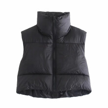 Women's Jackets Coat Vest Sleeveless 2025 Casual Outerwear Winter Warm Crop Vest Lightweight Outerwear Vest Padded Gilet Tops Coat Black