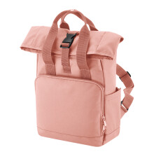 (One Size, Blush Pink) Bagbase Roll Top Recycled Twin Handle Backpack