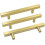 Gold Cabinet Handles Brushed Brass T-Bar Pulls 5 Pack 102mm 1