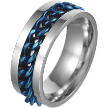 Pánské Fidget Rings Anxiety Spinner Rings pro muže Klasické řetízkové prsteny pro ženy Teenager Titanový ocelový prsten