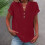 VERUGU Γυναικεία Μπλούζα με Κοντομάνικα, V-Neck, Βαμβακερά, Λινά Πουκάμισα, 2