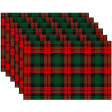 Christmas Plaid Placemats Set of 6,Washable Heat Resistant 1218 Inch Linen Table Mats Green Red Place Mats for Party Outdoor Dining Décor