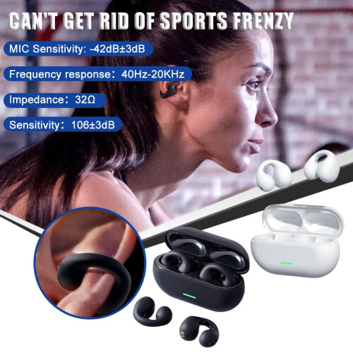 Bluetooth Wireless Earbuds Ear Clip Bone Conduction Headset Sport US S7I8 1