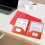 Plastic mapjes met klemsluiting, oranje letter 4