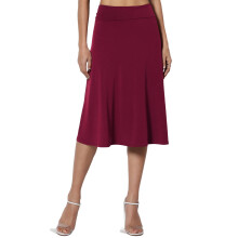 Eenvoudige, omgeslagen, elastische A-lijn rok voor dames tot op de knie, comfortabel en stijlvol.