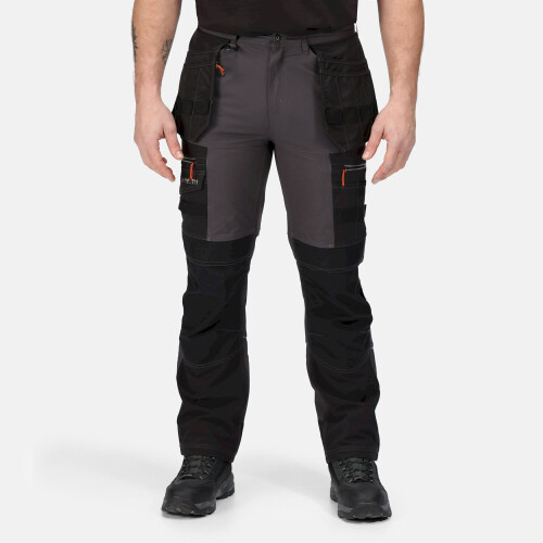 (46S, Iron/Black) Regatta Professional Mens Softshell Stretch Work Trousers 2