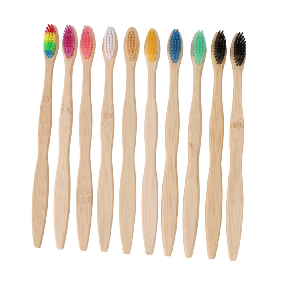 Soft Bristle Travel Toothbrush for Adults, 10 Pack Lightweight Ergonomic Handle for Home and Trip