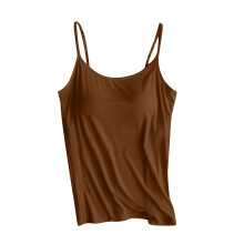 Elabch Tanktops met ingebouwde bh voor dames in grote maten, verstelbare spaghettibandjes, basic ondershirt met ingebouwde bh, maat S-4XL