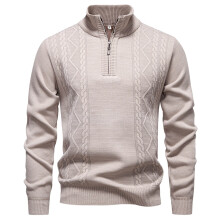 Stygge julegensere for menn Vintergenserkåpe Halv glidelås Pullover Fôret strikket topp Myk varm komfortabel uformell yttertøy for kaldt vær