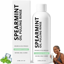 Organic Coconut Oil Pulling Mouthwash Spearmint Flavor for Teeth Whitening and Gum Health 237ml