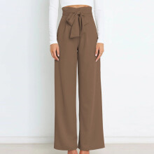 lulshou Damen-Hose mit weitem Bein, einfarbige, hochtaillierte, locker sitzende Hose mit weitem Bein und Taschen, vielseitige Arbeitshose