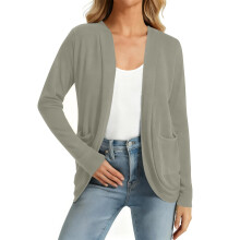 Kukoosong Damen-Cardigans, langärmlige, leichte Damen-Cardigans, offene Strickjacken mit Taschen