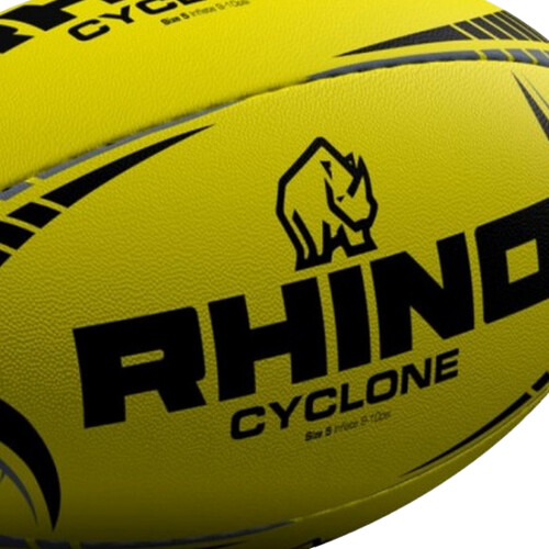 (5, Yellow) Rhino Cyclone Training Rugby Ball 2