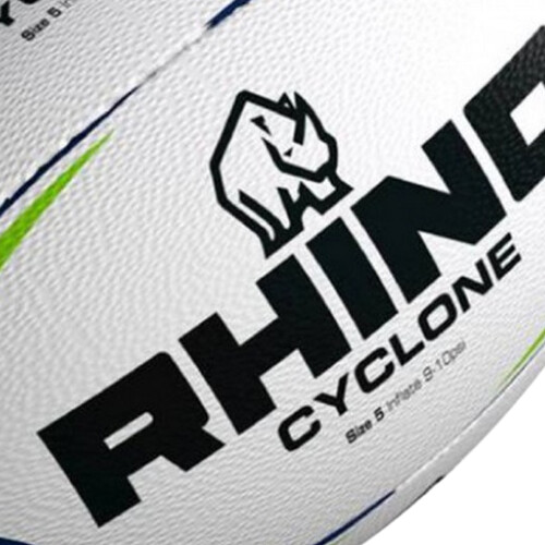(5, White) Rhino Cyclone Training Rugby Ball 2