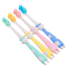 Baby Toothbrush with Soft Bristles, Cartoon Handle, Detachable Head, Protective Guard, 4pcs Set