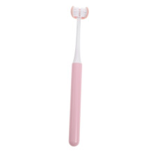 ThreeSided Toothbrush with Soft Bristles UShape Design Ergonomic Grip for Adult Oral Care Pink