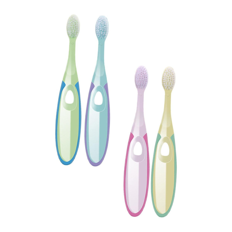 Soft Bristle Toothbrush for Adults with Ergonomic NonSlip Grip, 4 Pack TravelFriendly Design