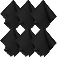 Microfiber Eyeglass Cleaning Cloth 40pcs Black 13x13cm Streak Lens Care for Glasses and Cameras