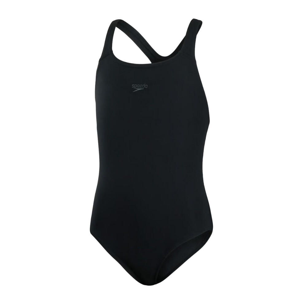 Speedo (9-10 Years, /White) Girls Medalist Eco Endurance+ One Piece Swimsuit Black