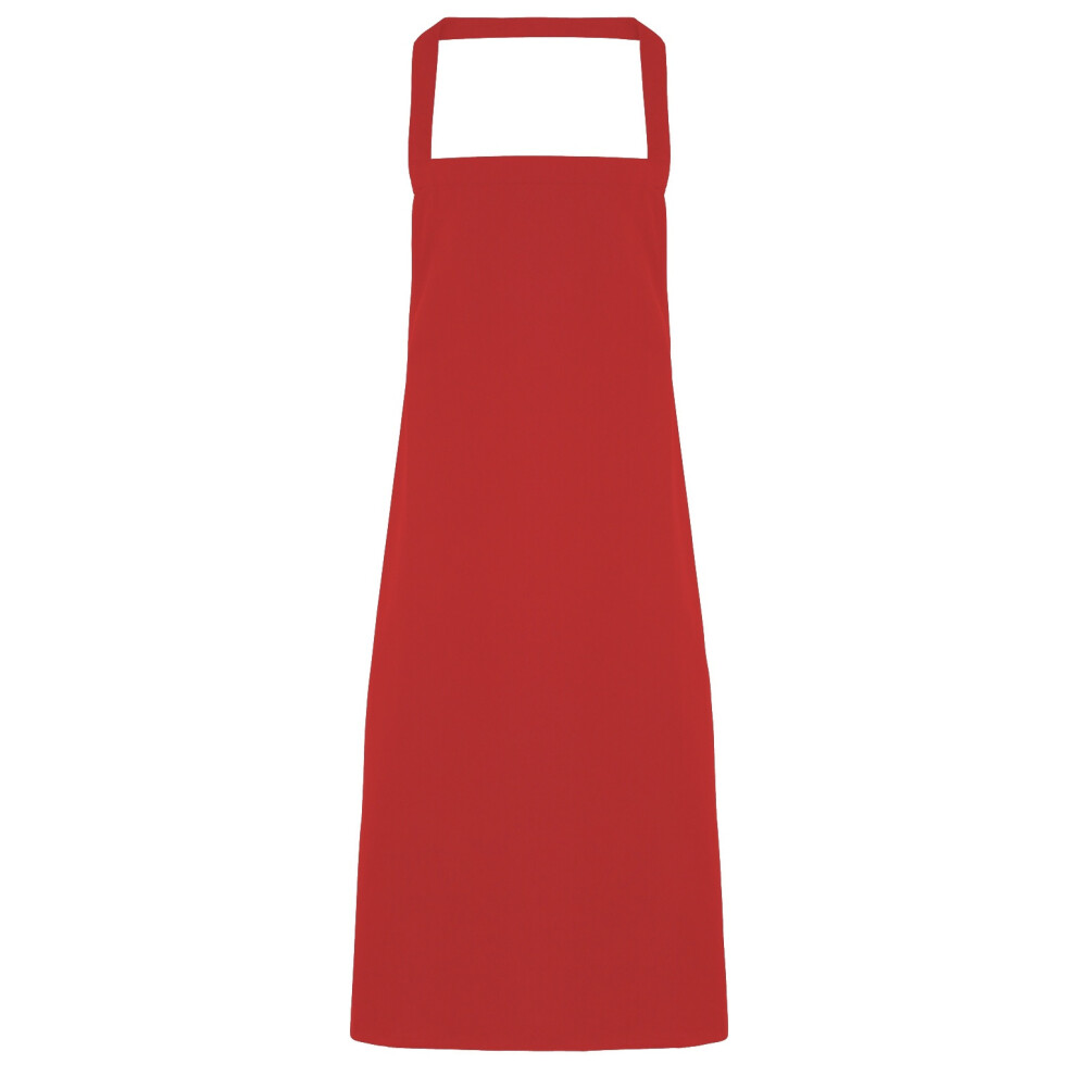 Premier (One Size, Red) Ladies/Womens Slim Apron (No Pocket) / Workwear (Pack Of 2)