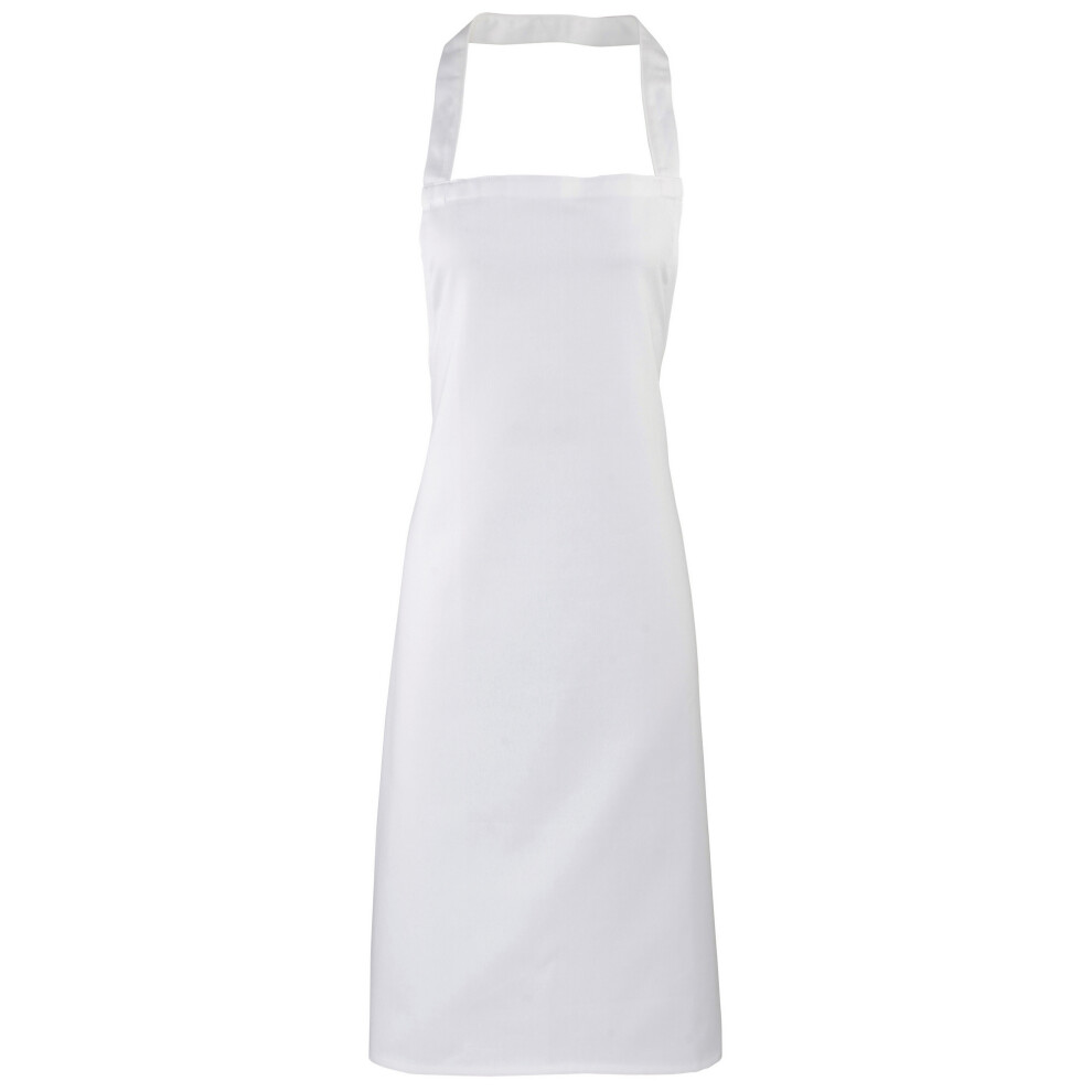 Premier (One Size, White) Ladies/Womens Slim Apron (No Pocket) / Workwear (Pack Of 2)