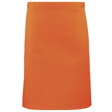 (One Size, Orange) Premier Ladies/Womens Mid-Length Apron (Pack of 2)