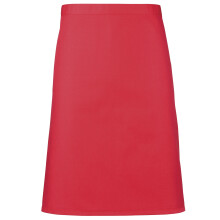 (One Size, Strawberry Red) Premier Ladies/Womens Mid-Length Apron (Pack of 2)