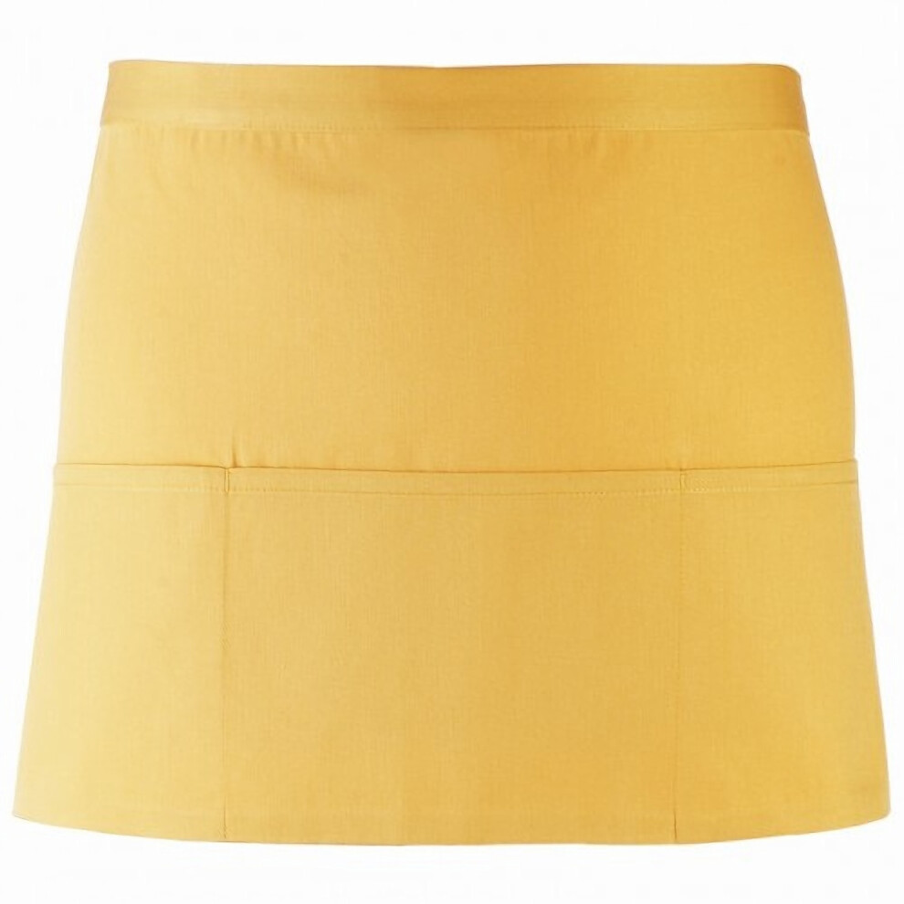 Premier (One Size, Sunflower) Ladies/Womens Colours 3 Pocket Apron / Workwear (Pack Of 2)