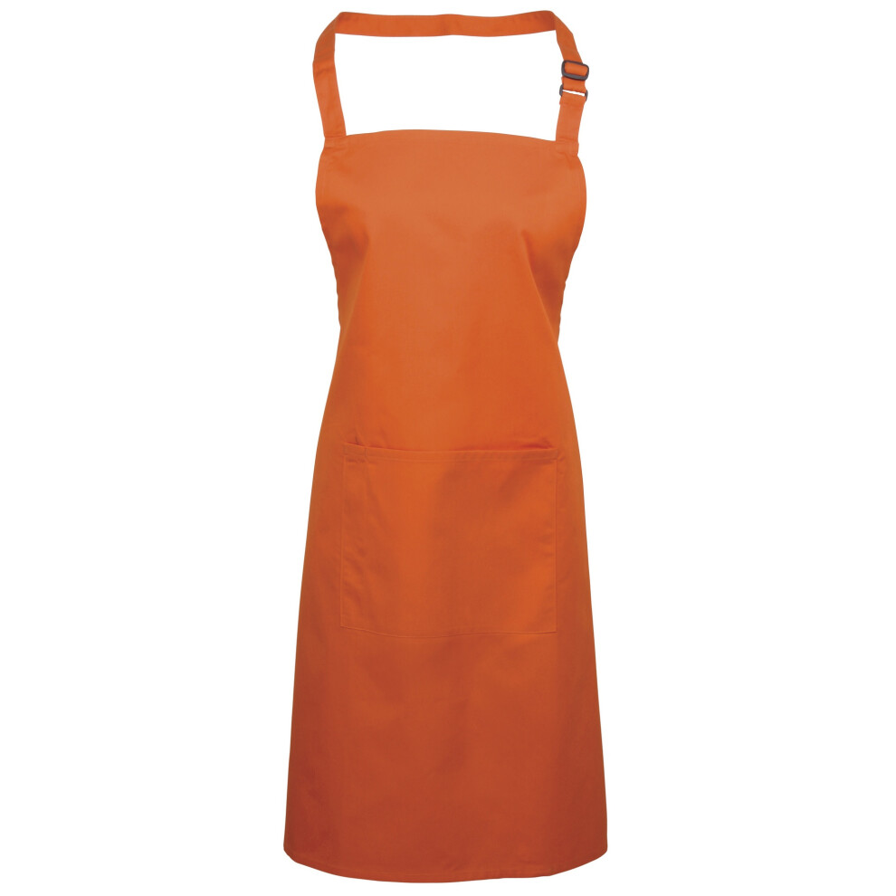 Premier (One Size, Orange) Ladies/Womens Colours Bip Apron With Pocket / Workwear (Pack Of 2)