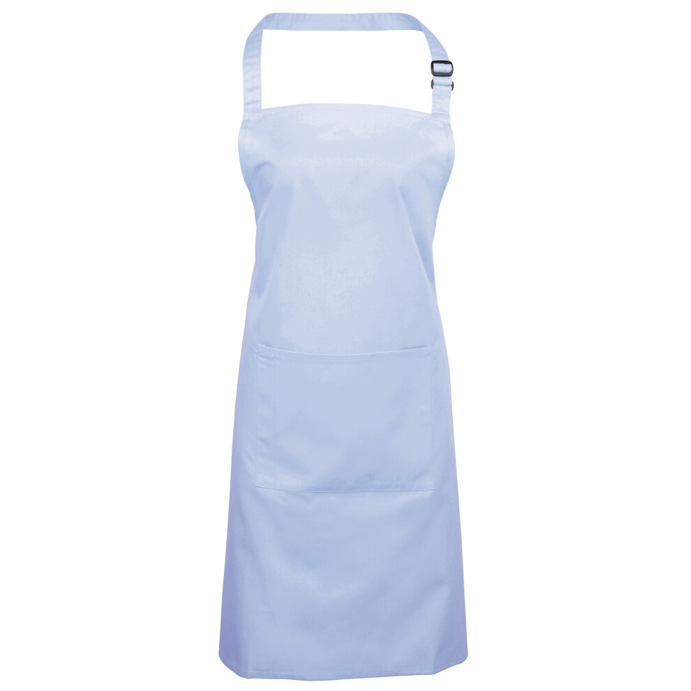 Premier (One Size, Light Blue) Ladies/Womens Colours Bip Apron With Pocket / Workwear (Pack Of 2)