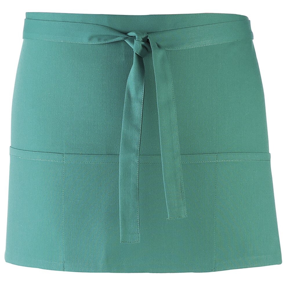 Premier (One Size, Emerald) Ladies/Womens Colours 3 Pocket Apron / Workwear (Pack Of 2)