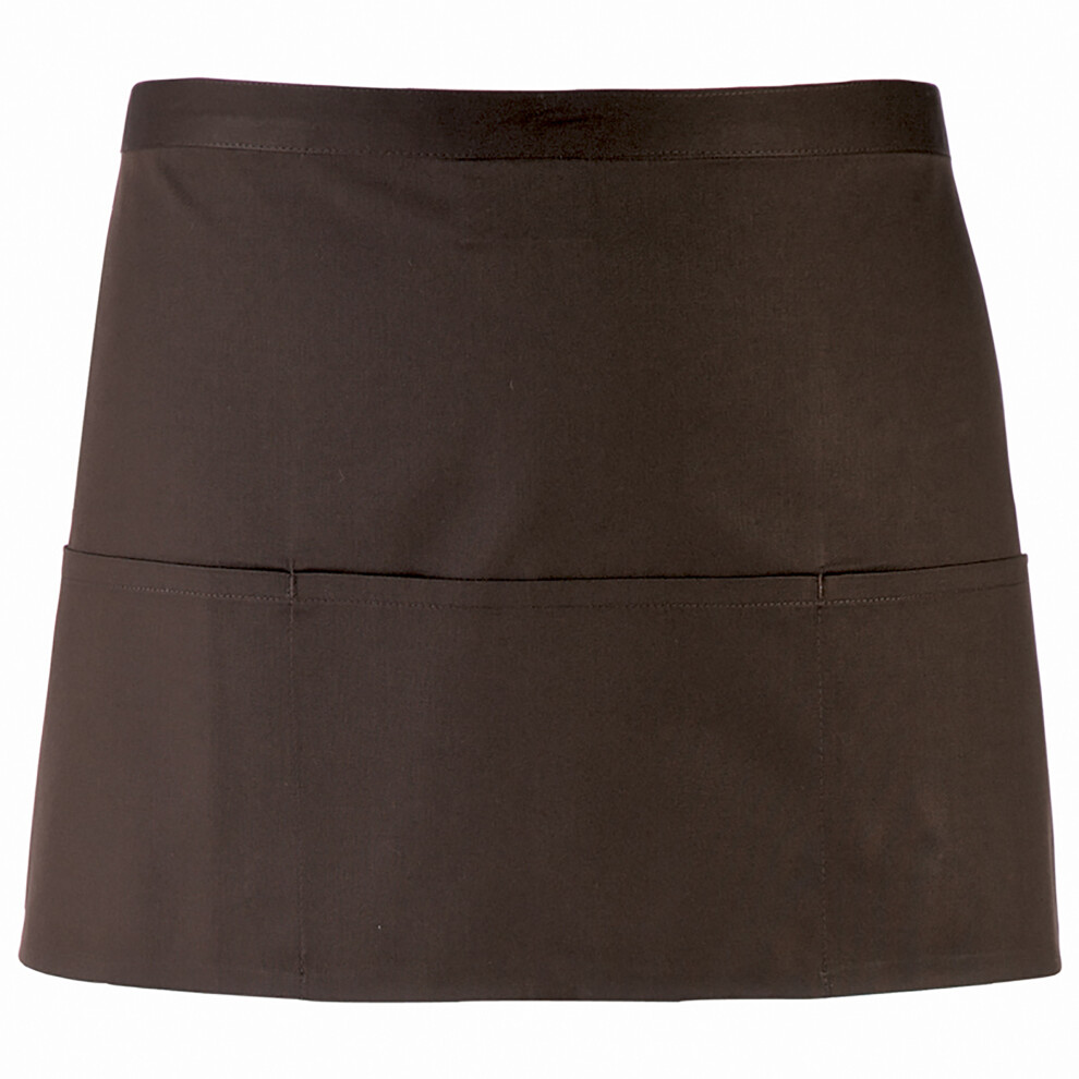 Premier (One Size, Brown) Ladies/Womens Colours 3 Pocket Apron / Workwear (Pack Of 2)