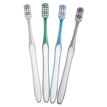 4pcs Hard Bristle Travel Toothbrush for Adults Men with Ergonomic Non Slip Handle