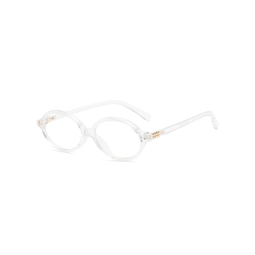 Blue Light Blocking Computer Glasses for Men and Women, Small Oval Frame, Clear Lens, Eye Strain Relief