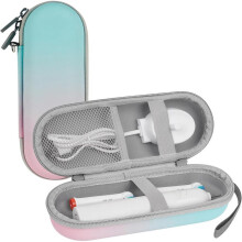 Electric Toothbrush Travel Case with Hard Shell, Elastic Straps and Carabiner Clip Milk Grey