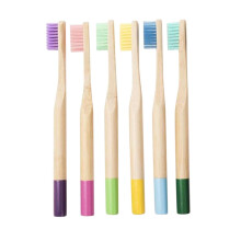 Wooden Toothbrush with Soft Bristles, Ergonomic AntiSlip Grip, 6 Pack ColorCoded Handles