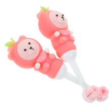 Soft Bristle Toothbrush for Adults and Kids, Cute Bear Design, Gentle Round Head, Pink, 2pcs