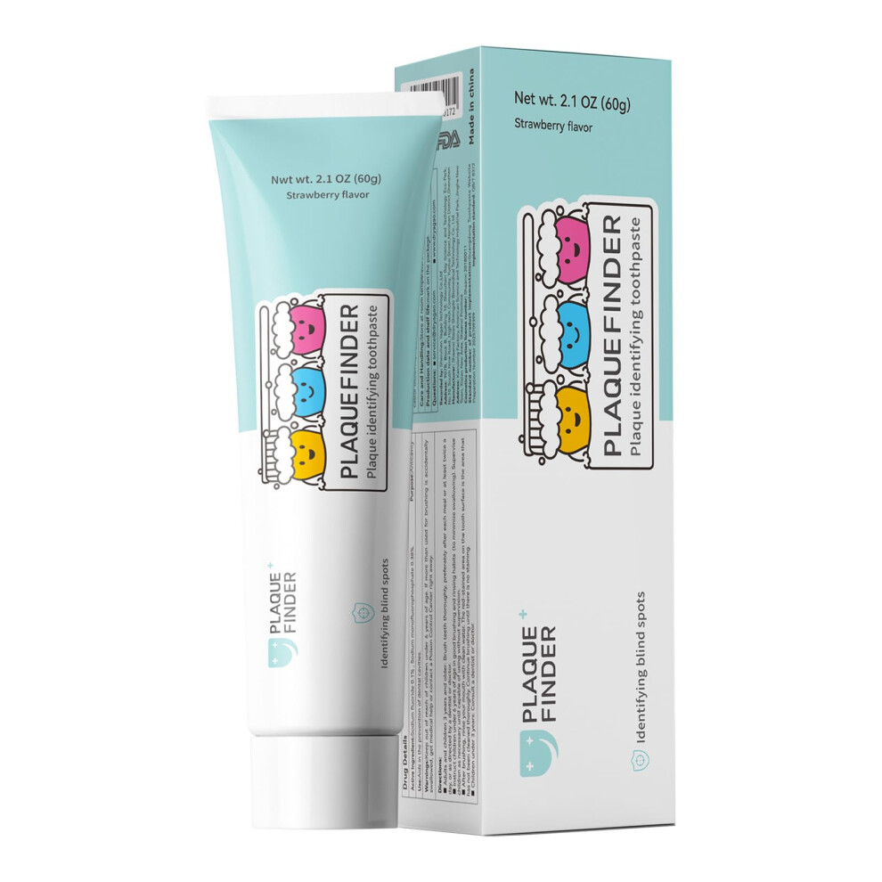 Plaque Disclosing Whitening Toothpaste 2.1 oz with Gentle Whitening Formula for Kids and Adults Strawberry Flavor