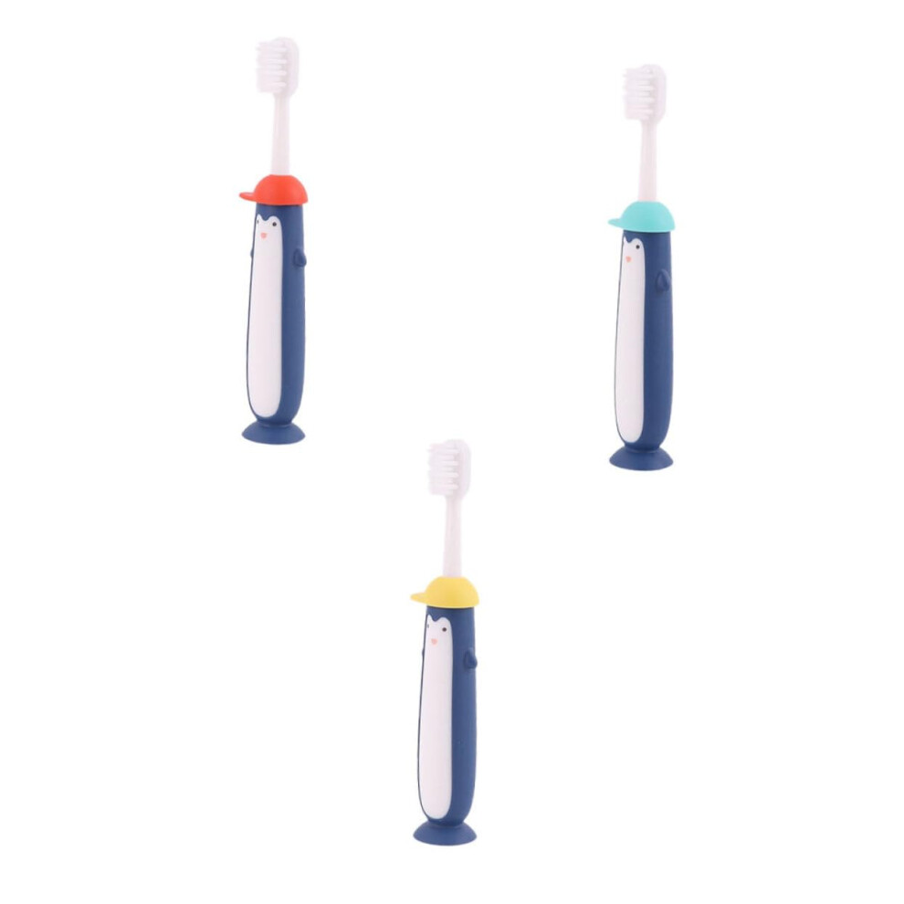 Kids Toothbrush 3pcs Soft Bristles with Cartoon Design for Gentle Cleaning Toddler Boys Girls