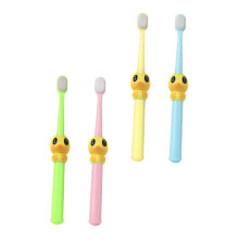 Kids Toothbrush Set with Soft Bristles Cartoon Design for Gentle Cleaning Ages 38 Yellow Pink Green Blue