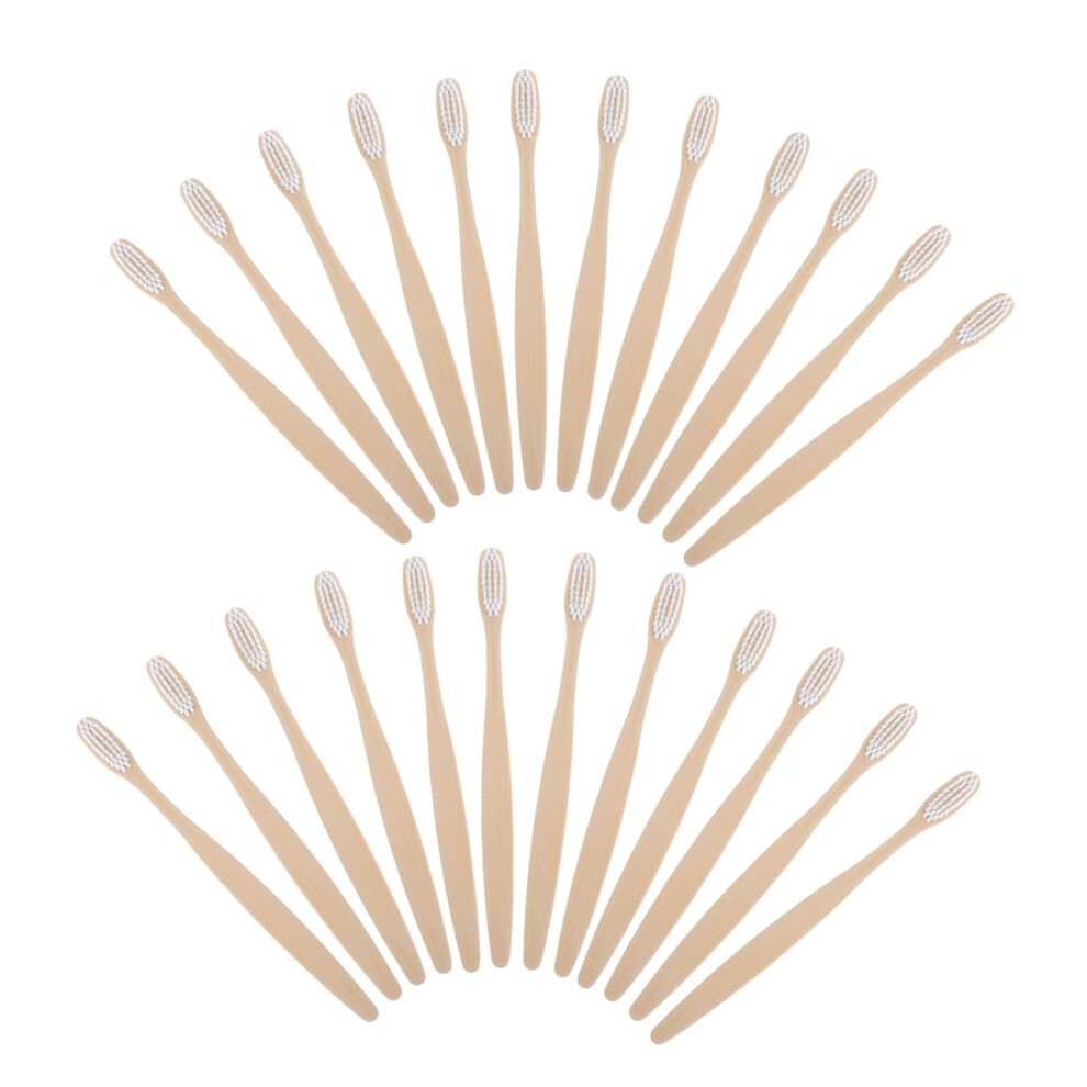24pcs Soft Bristle Travel Toothbrush for Adults Extra Soft Biodegradable for Sensitive Teeth