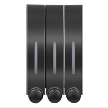 Wall Mounted Triple Soap Shampoo Conditioner Dispenser 420ml Black for Bathroom Shower
