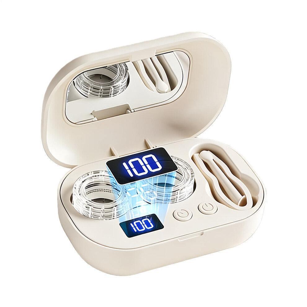 Ultrasonic Contact Lens Cleaner with Gentle Silicone Chamber, Compact Travel Size Cleaning Case