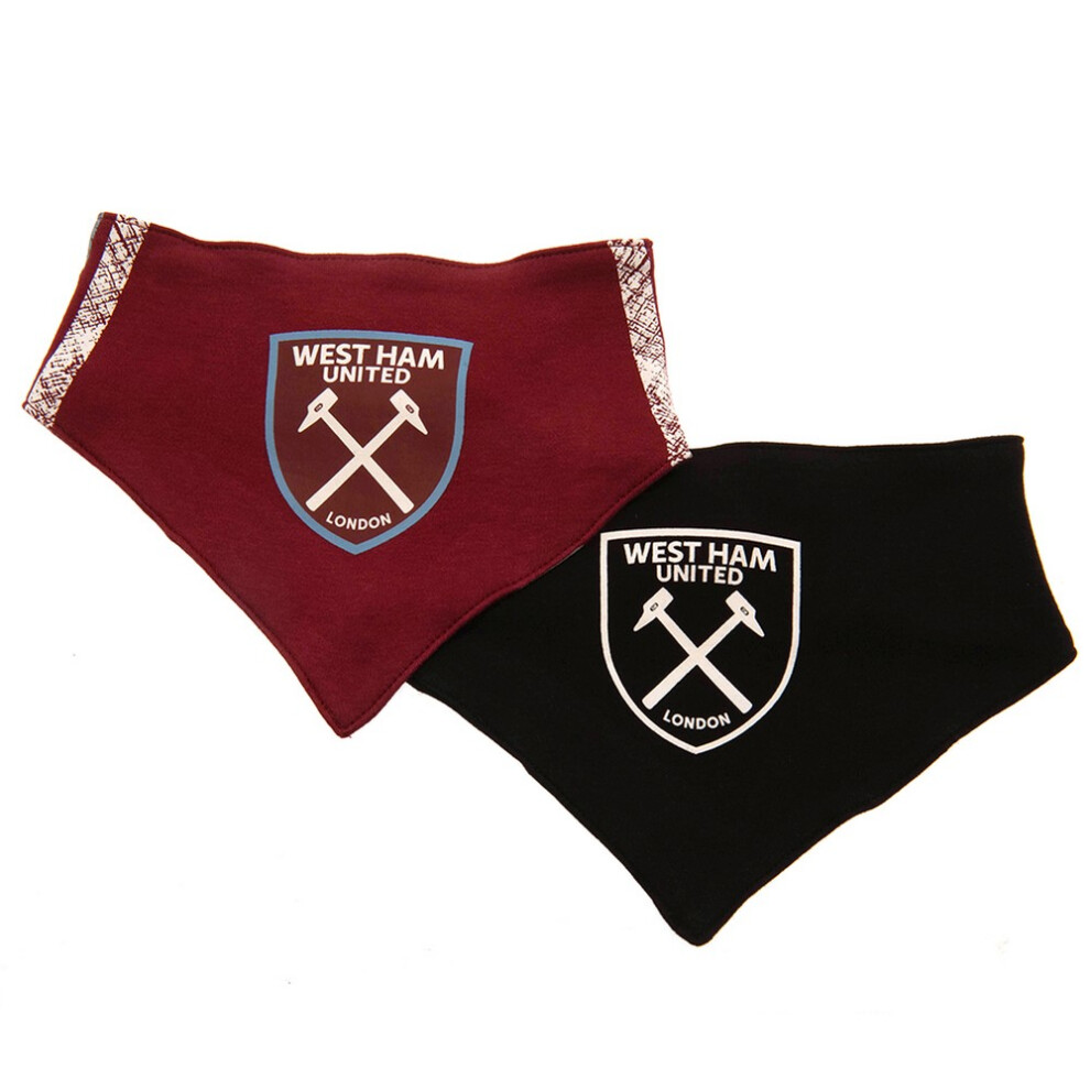 West Ham United Fc Baby Crest Bibs (Pack Of 2)
