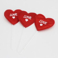 Wykałaczki do ciasta w kształcie serca do dekoracji, czerwone, bezpieczne do stosowania w ciastach i deserach