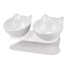 Gamelle double résistante avec support surélevé antidérapant pour chat et chien, idéale pour la protection cervicale et la nourriture des